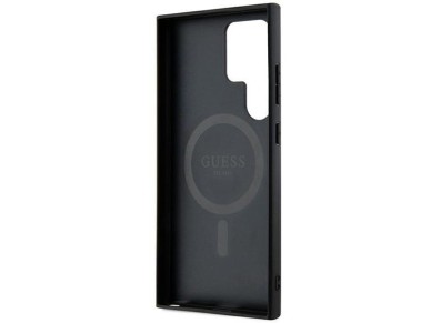 Guess 4G Collection Leather Metal Logo MagSafe Case for Samsung Galaxy S24 Ultra - Black
