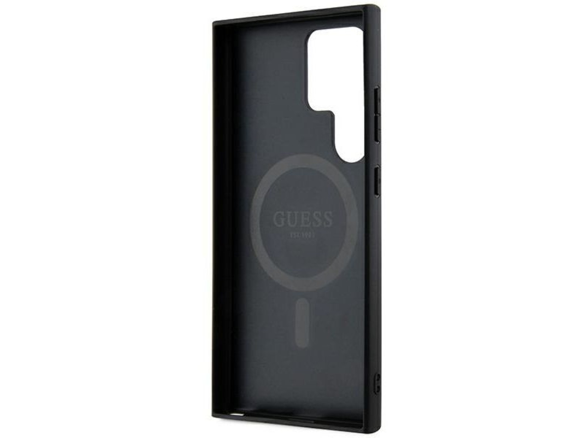Guess 4G Collection Leather Metal Logo MagSafe Case for Samsung Galaxy S24 Ultra - Black