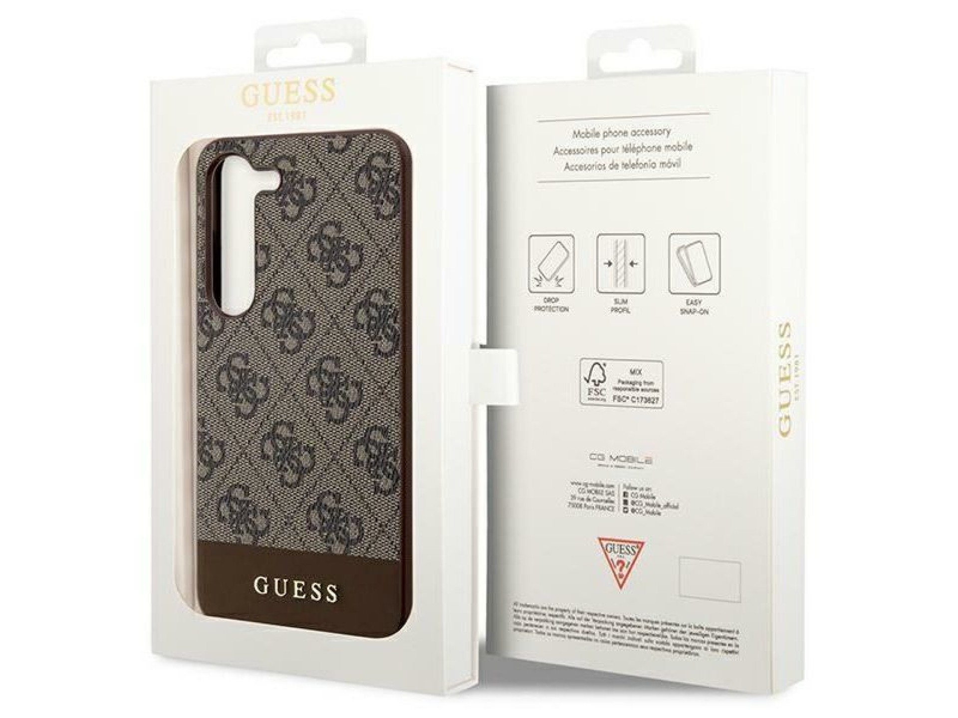 Capa Guess 4G Stripe Collection para Samsung Galaxy S24+ - marrom