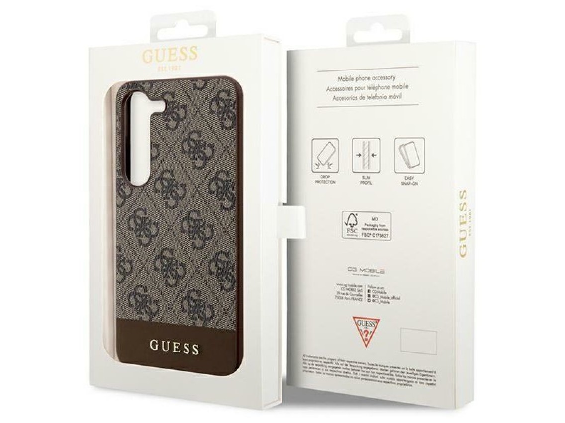 Capa Guess 4G Stripe Collection para Samsung Galaxy S24+ - marrom