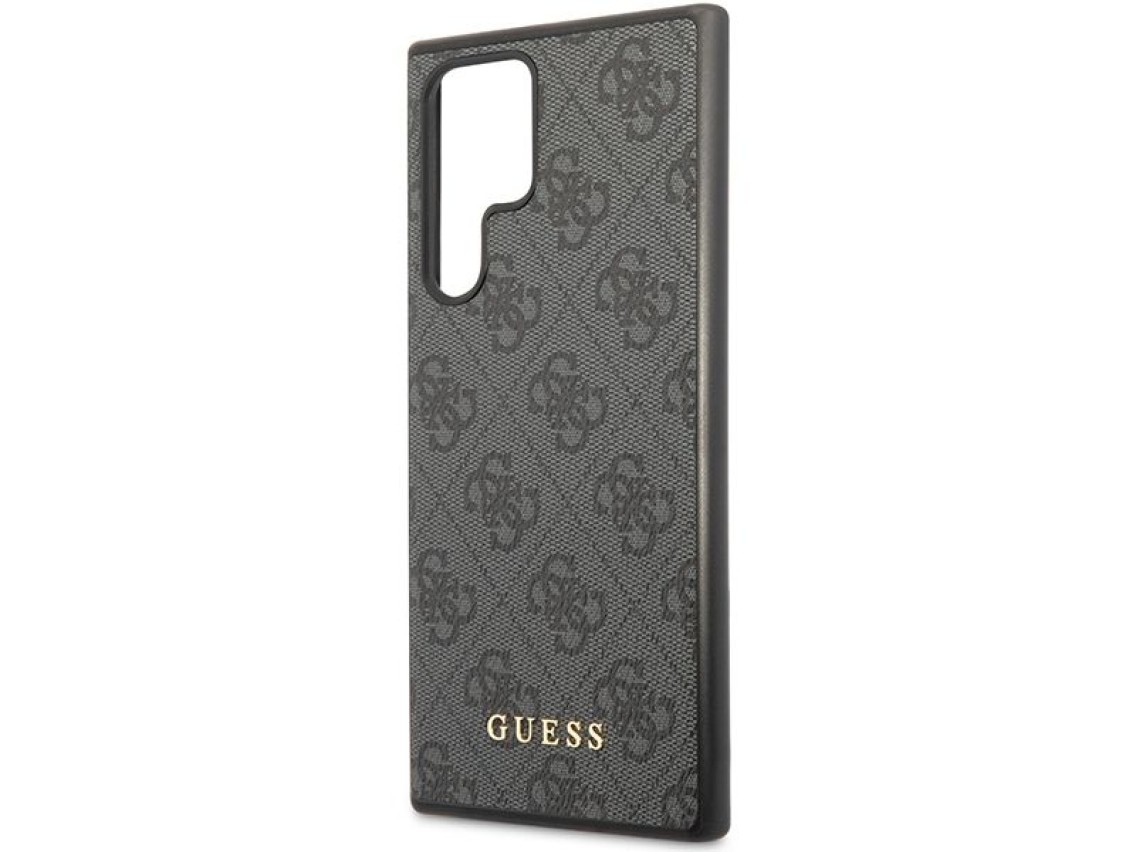 Capa Guess 4G Metal com Logo Dourado para Samsung Galaxy S24 Ultra - preta