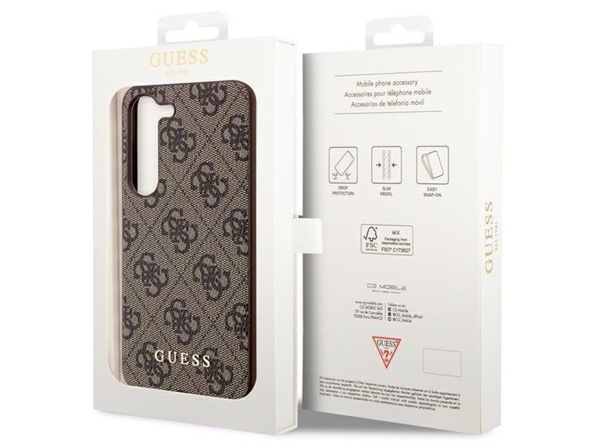 Capa Guess 4G Metal com Logo Dourado para Samsung Galaxy S24+ - marrom