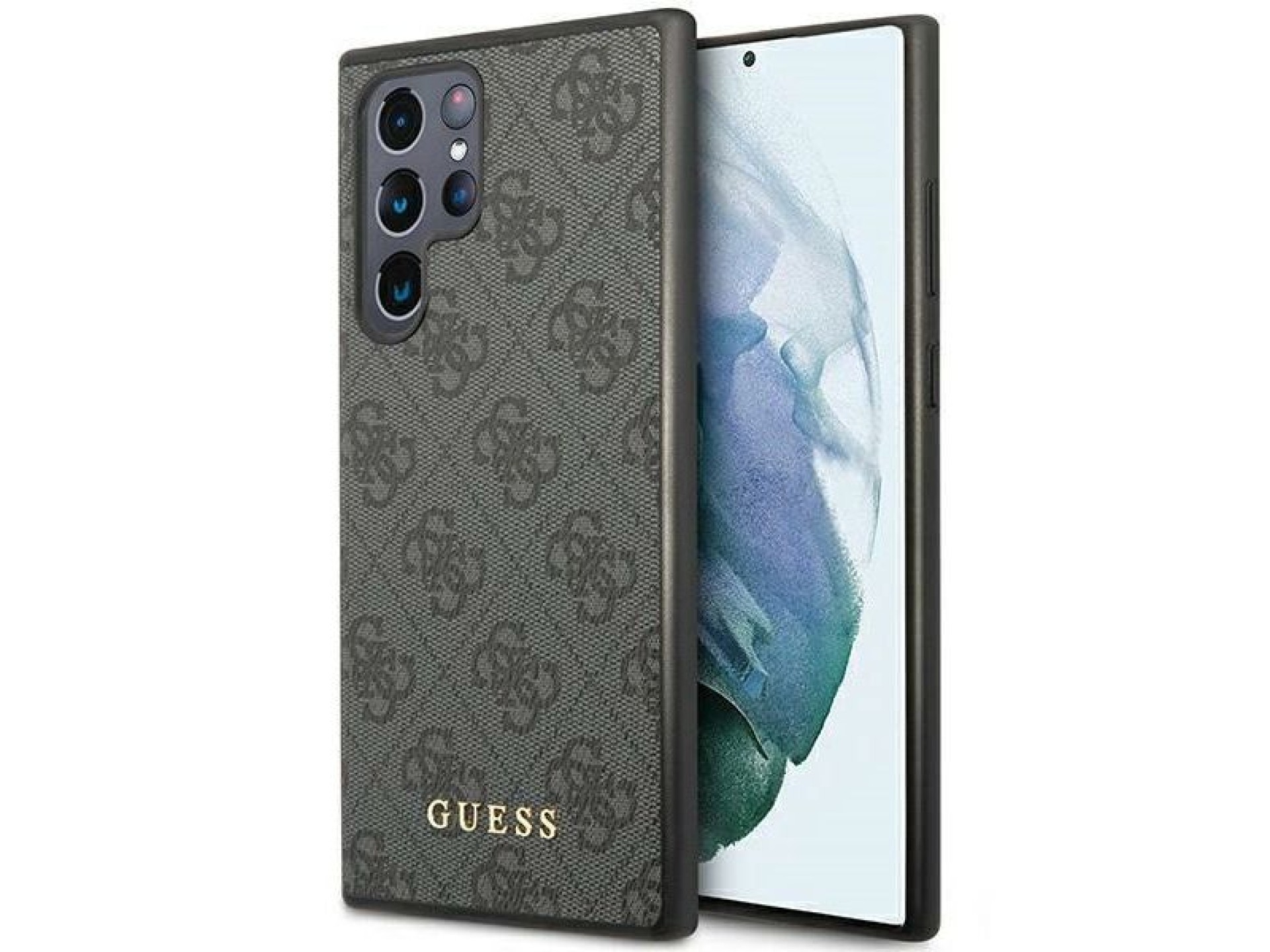 Capa Guess 4G Metal com Logo Dourado para Samsung Galaxy S24 Ultra - preta