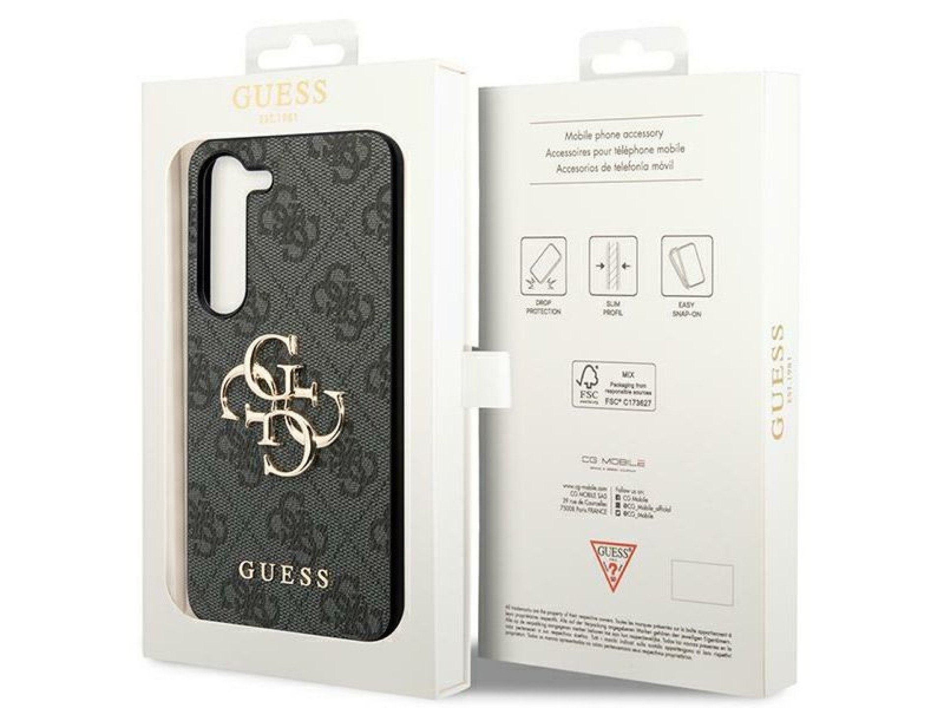 Guess 4G Big Metal Logo Case for Samsung Galaxy S24+ - Black