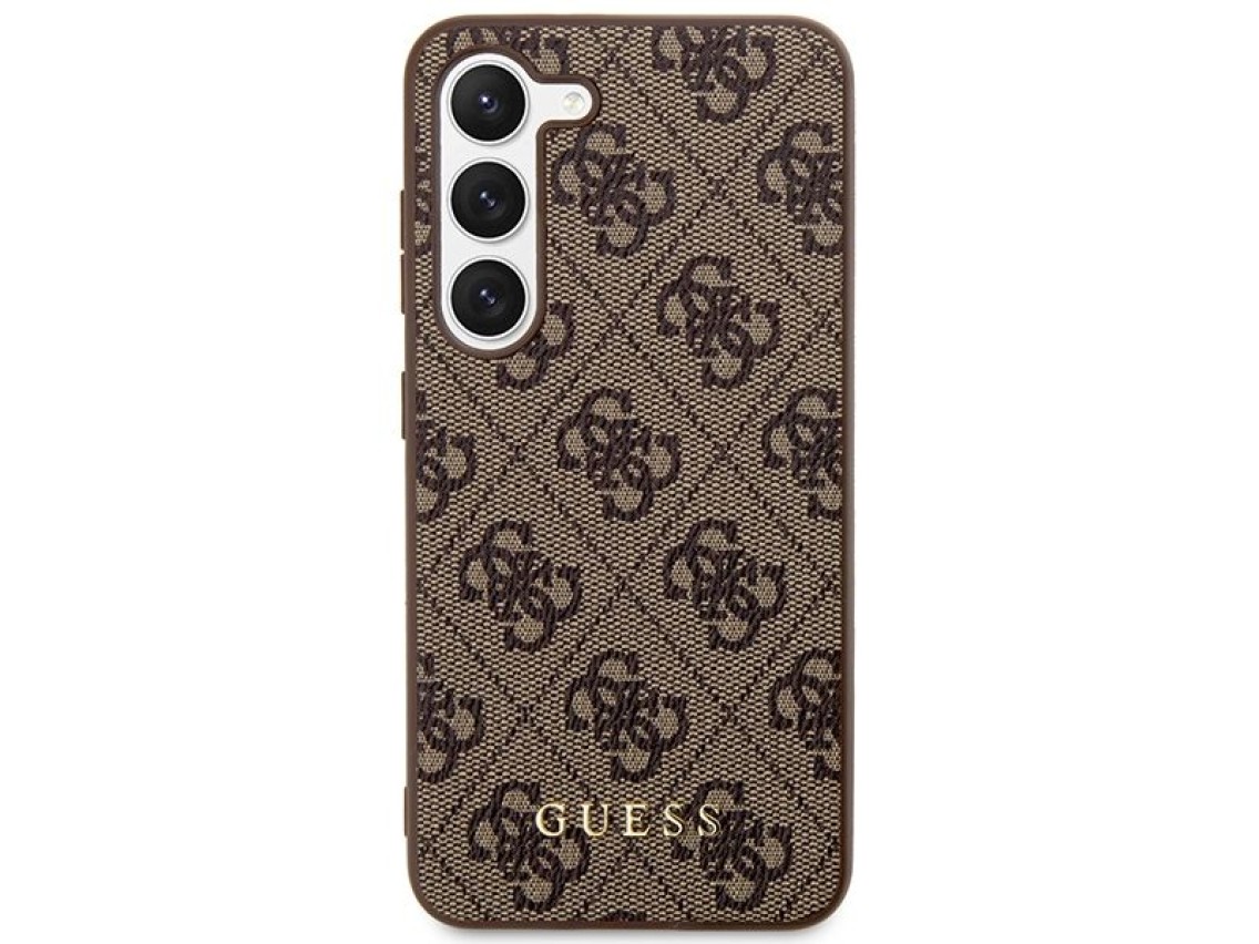 Capa Guess 4G Metal com Logo Dourado para Samsung Galaxy S24+ - marrom