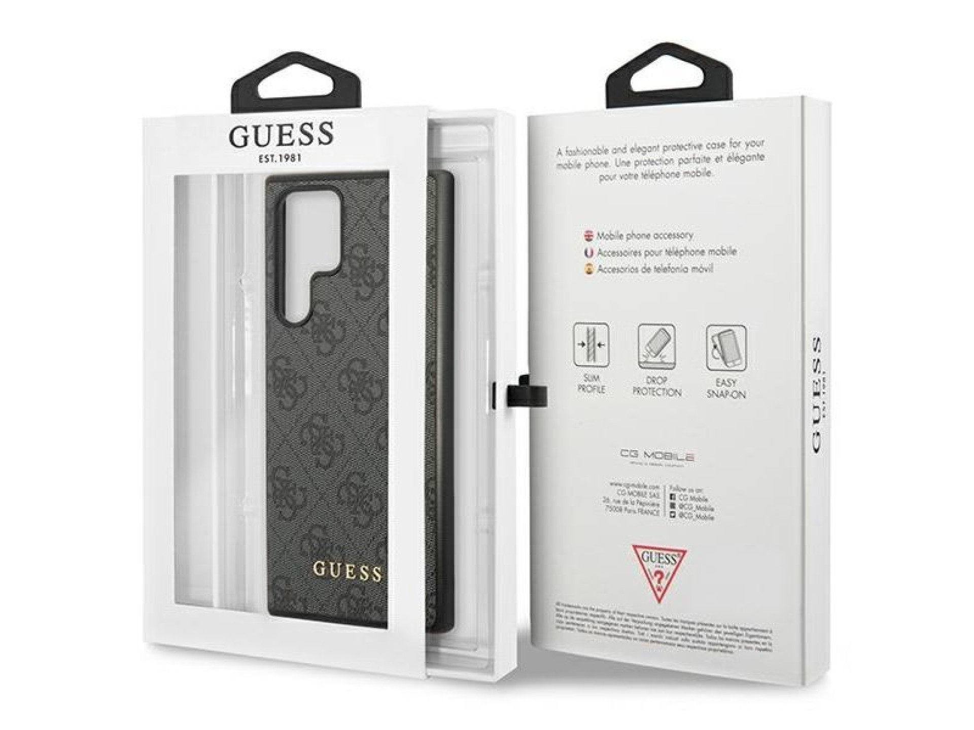 Capa Guess 4G Metal com Logo Dourado para Samsung Galaxy S24 Ultra - preta