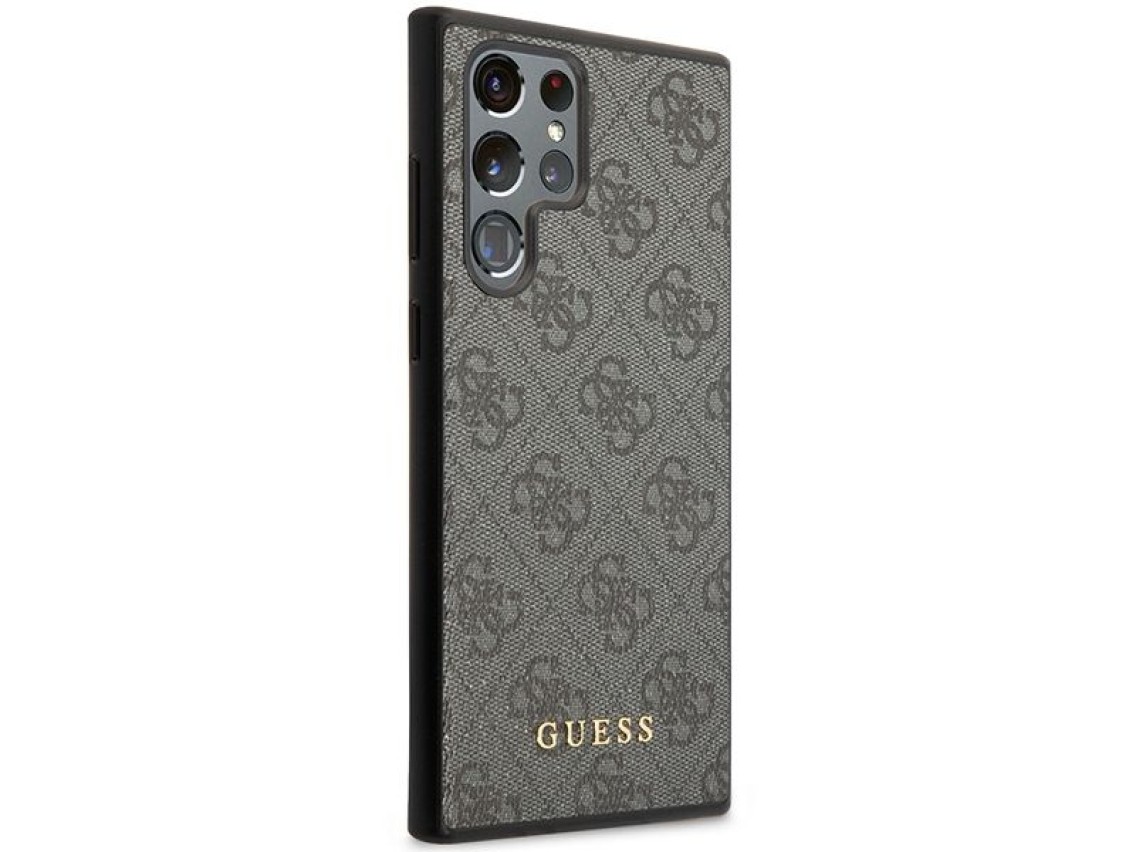 Capa Guess 4G Metal com Logo Dourado para Samsung Galaxy S24 Ultra - preta