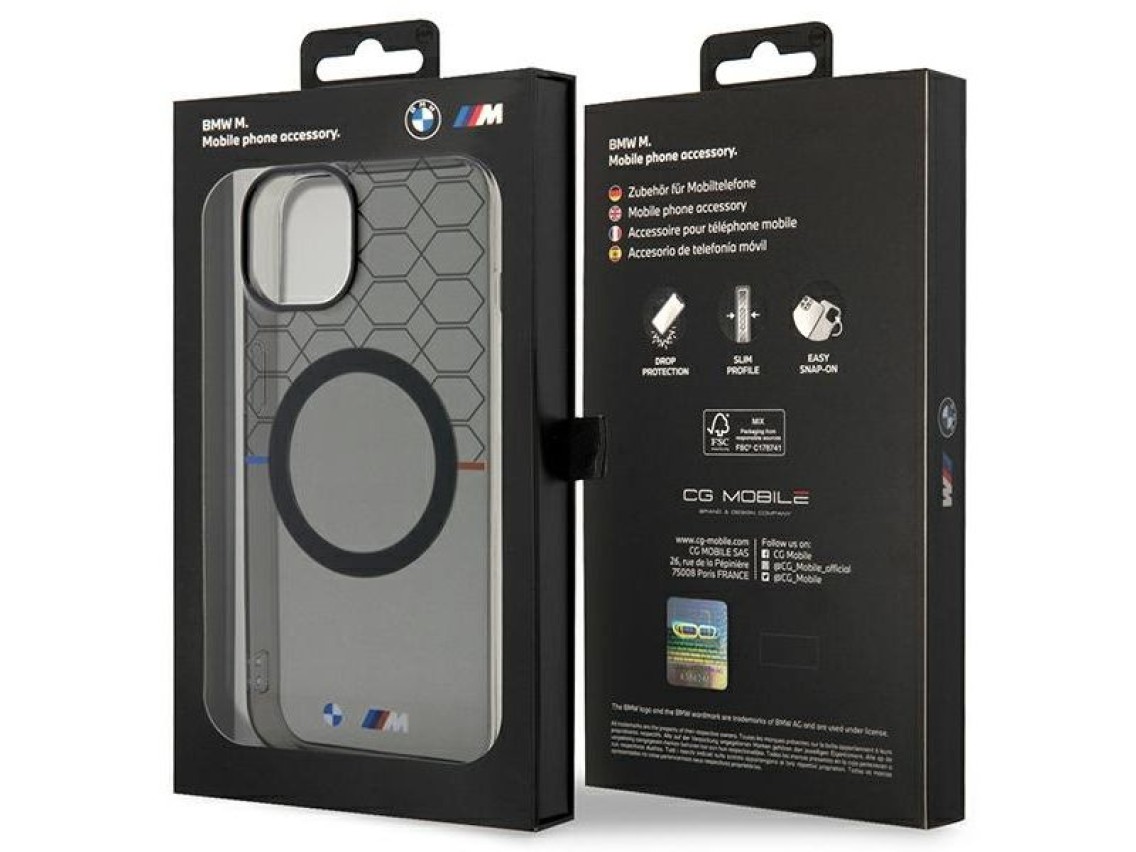 BMW Pattern MagSafe case for iPhone 14 Plus - gray