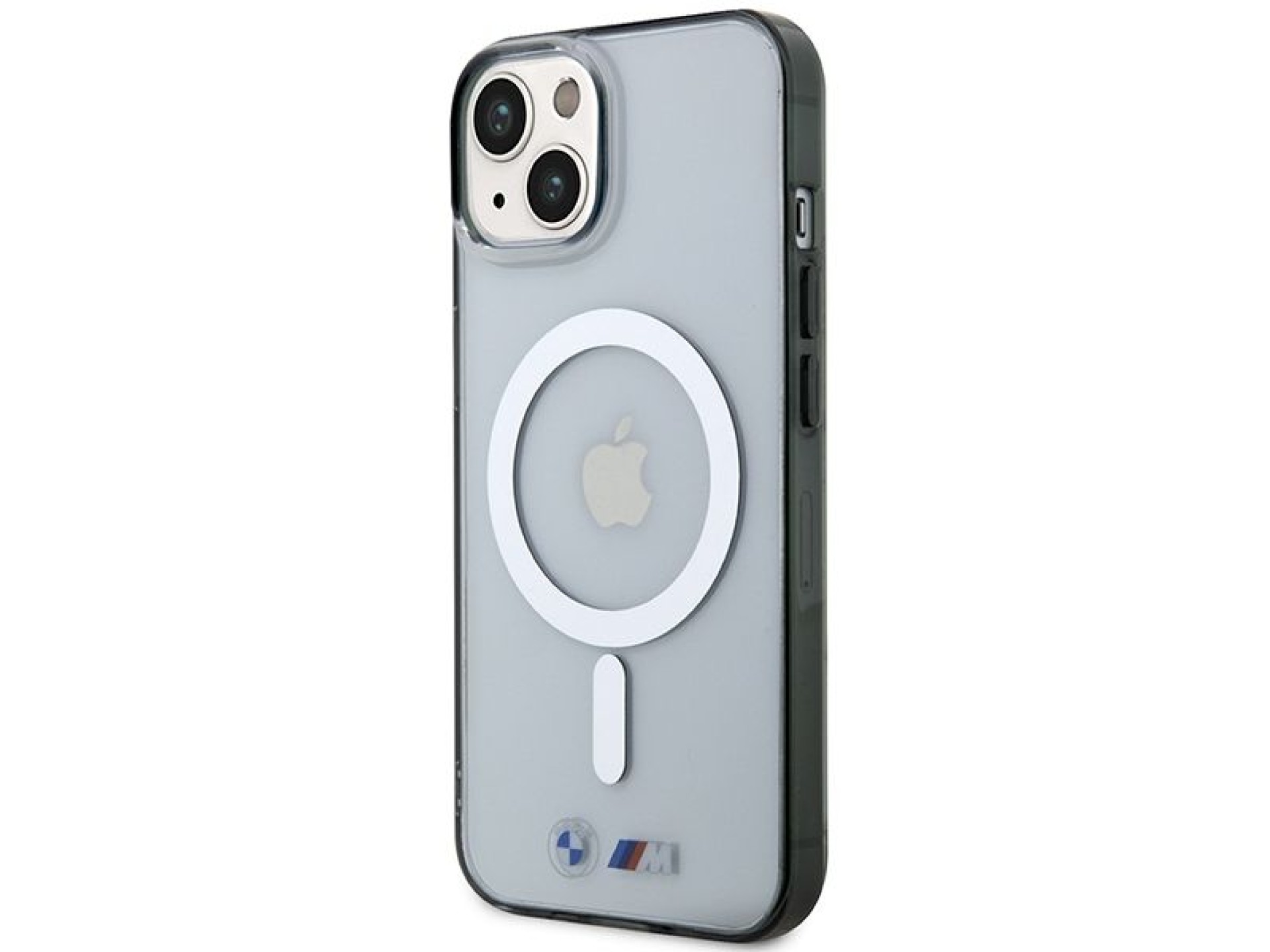 Capa rígida transparente BMW BMHMP14SHCRS para iPhone 14 de 6,1 polegadas com anel prateado e MagSaf