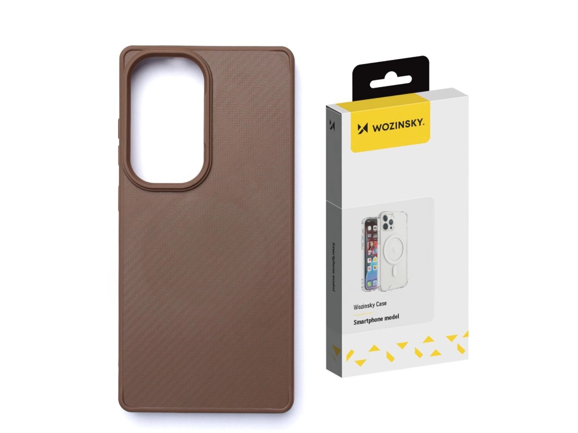 Wozinsky Carbon Fiber Case with MagSafe for Samsung Galaxy S25 - Brown