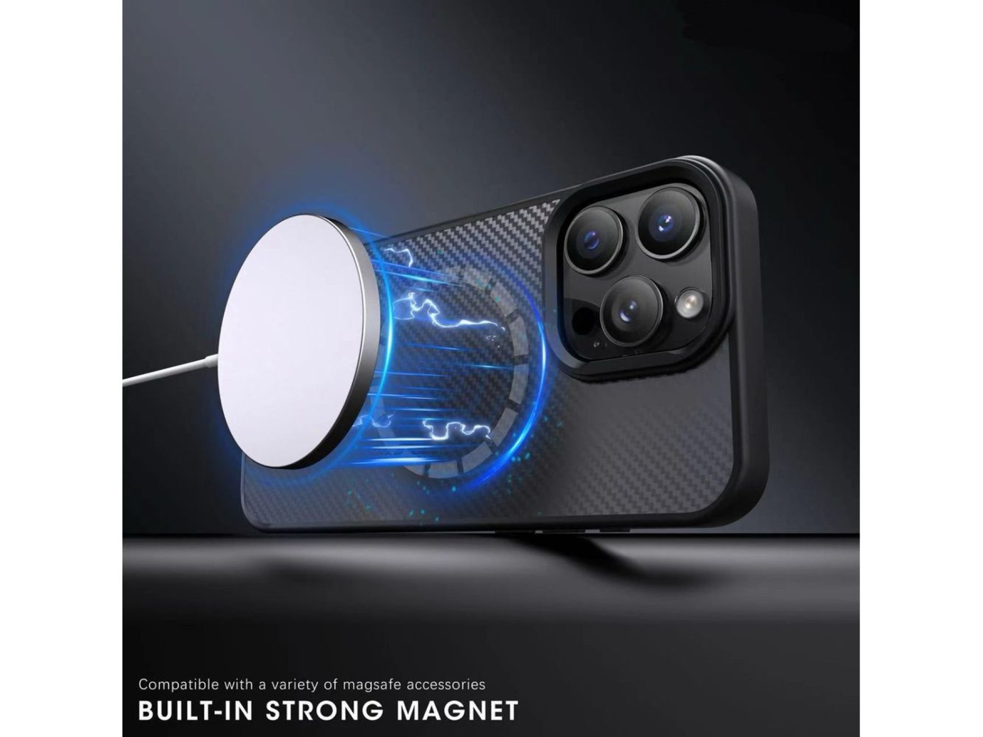 Funda Wozinsky de fibra de carbono con MagSafe para Samsung Galaxy S25 - Gris