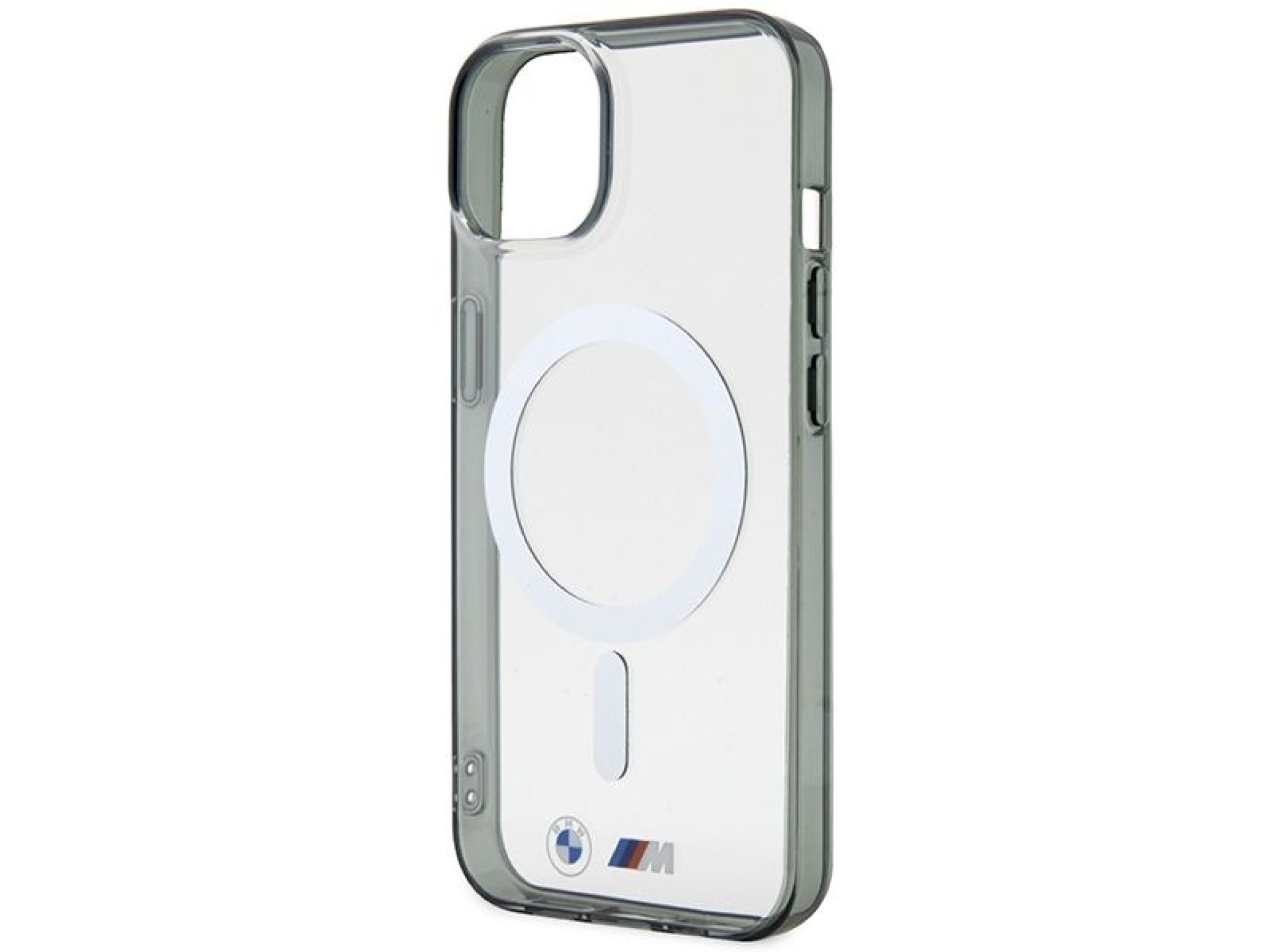 Capa rígida transparente BMW BMHMP14SHCRS para iPhone 14 de 6,1 polegadas com anel prateado e MagSaf