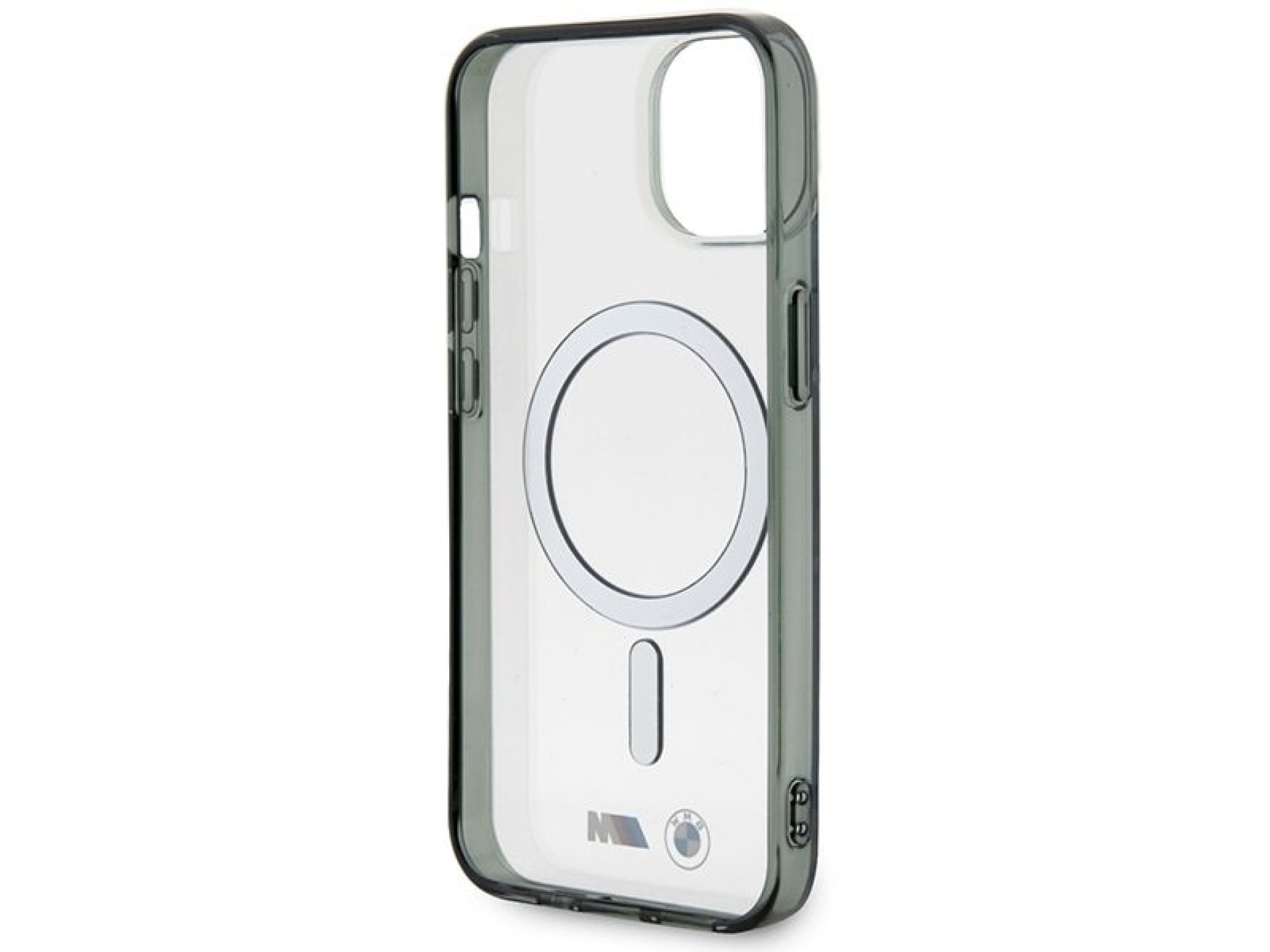 Capa rígida transparente BMW BMHMP14SHCRS para iPhone 14 de 6,1 polegadas com anel prateado e MagSaf