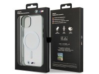 Capa rígida transparente BMW BMHMP14SHCRS para iPhone 14 de 6,1 polegadas com anel prateado e MagSaf Capa rígida transparente BMW BMHMP14SHCRS para iPhone 14 de 6,1 polegadas com anel prateado e MagSaf
