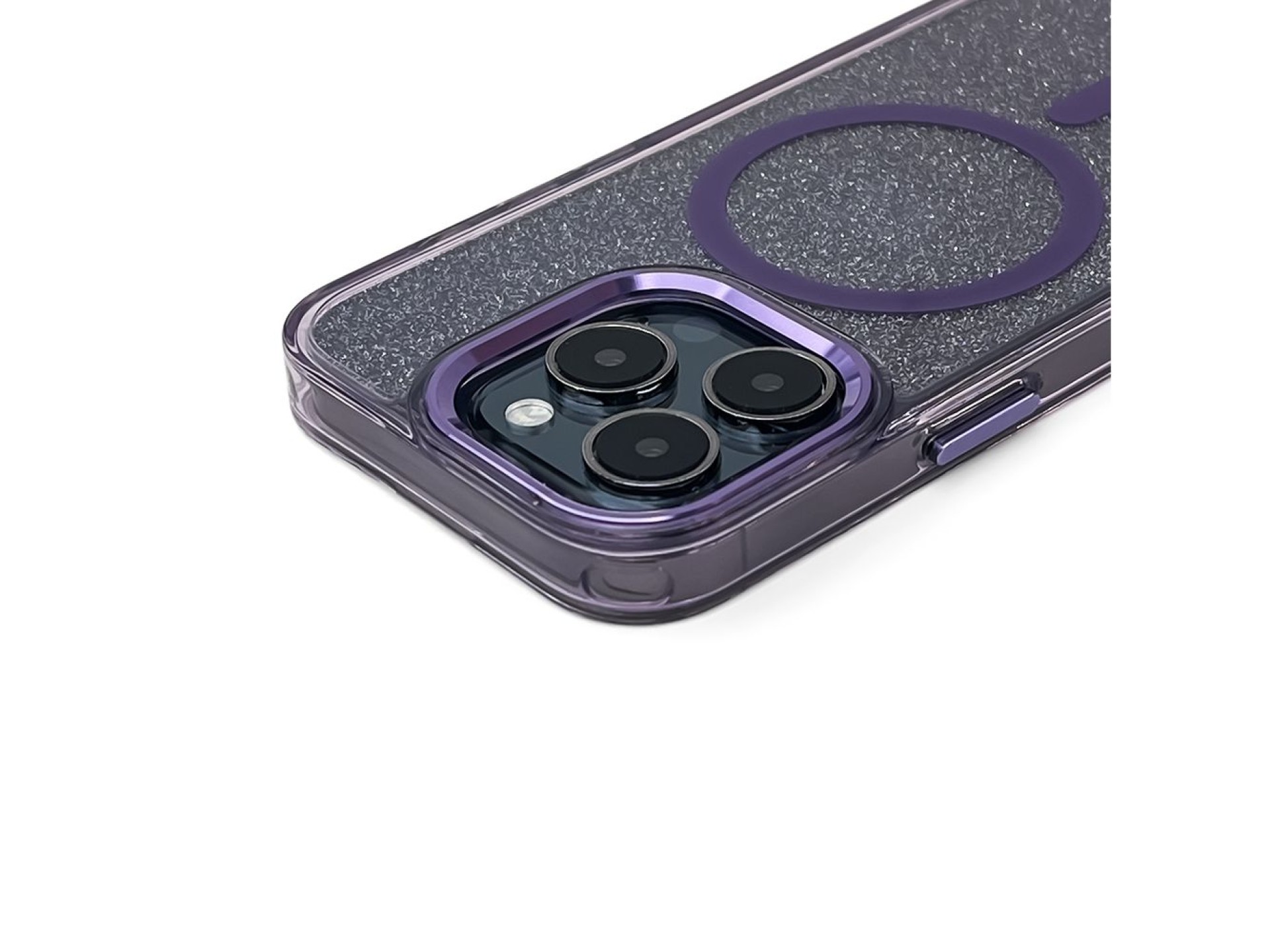 Wozinsky Glitter Case MagSafe for Samsung Galaxy S24 FE - Purple with Glitter