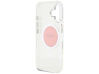 Capa Guess IML Metal Colored Circle Classic Logo MagSafe para iPhone 16 - Rosa Capa Guess IML Metal Colored Circle Classic Logo MagSafe para iPhone 16 - Rosa