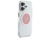 Capa Guess IML Metal Colored Circle Classic Logo MagSafe para iPhone 16 - Rosa Capa Guess IML Metal Colored Circle Classic Logo MagSafe para iPhone 16 - Rosa