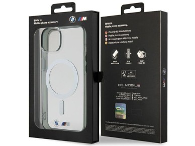 BMW Silver Ring MagSafe case for iPhone 14 Plus - transparent