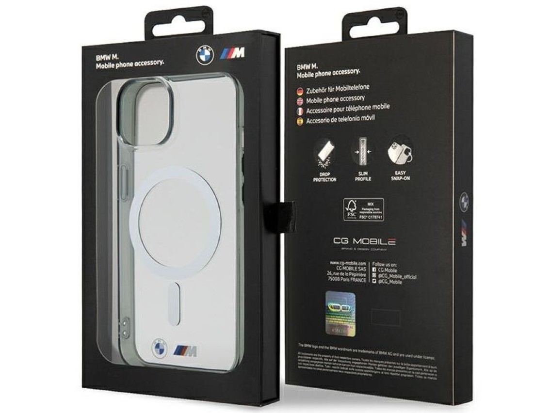 Capa MagSafe BMW Silver Ring para iPhone 14 Plus - transparente