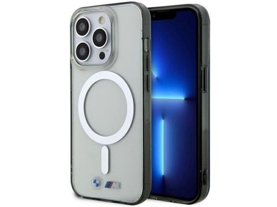 Case BMW BMHMP14LHCRS iPhone 14 Pro 6.1" transparent hardcase Silver Ring MagSafe