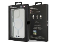 Case BMW BMHMP14LHCRS iPhone 14 Pro 6.1" transparent hardcase Silver Ring MagSafe
