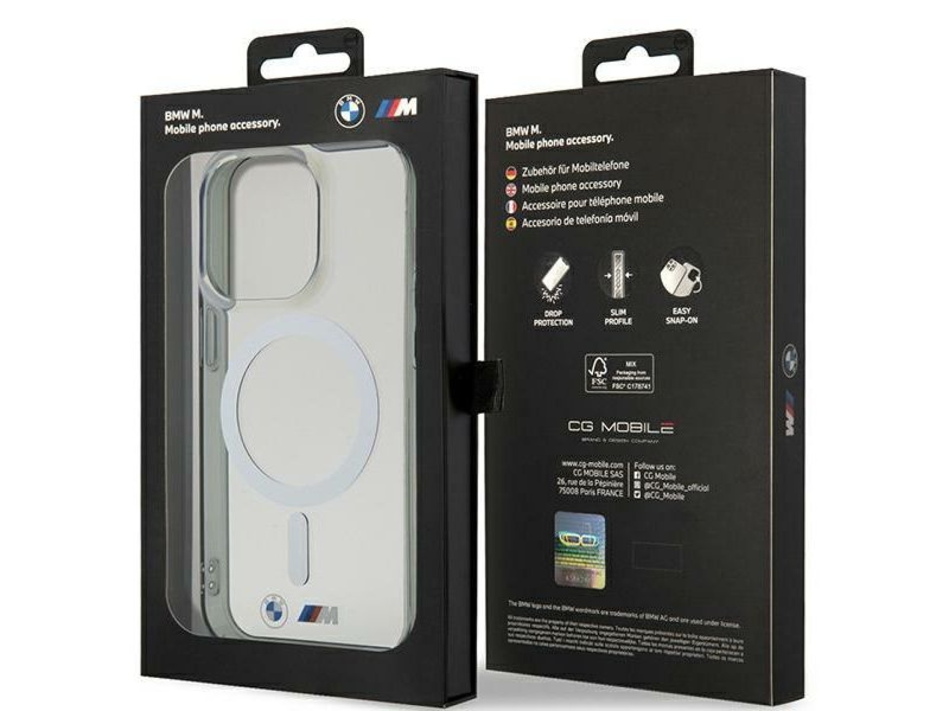 Capa rígida transparente BMW BMHMP14XHCRS para iPhone 14 Pro Max 6.7