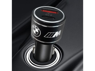 Carregador BMW BMCCMUSBCK PD-QC 3.0 20W Carregamento Rápido preto/preto Edição M Carregador BMW BMCCMUSBCK PD-QC 3.0 20W Carregamento Rápido preto/preto Edição M