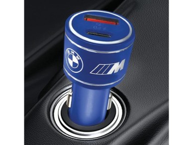 Cargador de coche BMW M Edition PD-QC 3.0 de 20 W - Azul/Negro Cargador de coche BMW M Edition PD-QC 3.0 de 20 W - Azul/Negro