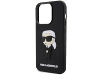 Karl Lagerfeld KLHCP14L3DRKINK iPhone 14 Pro 6.1" negro/negro carcasa rígida de goma Ikonik 3D Karl Lagerfeld KLHCP14L3DRKINK iPhone 14 Pro 6.1" negro/negro carcasa rígida de goma Ikonik 3D
