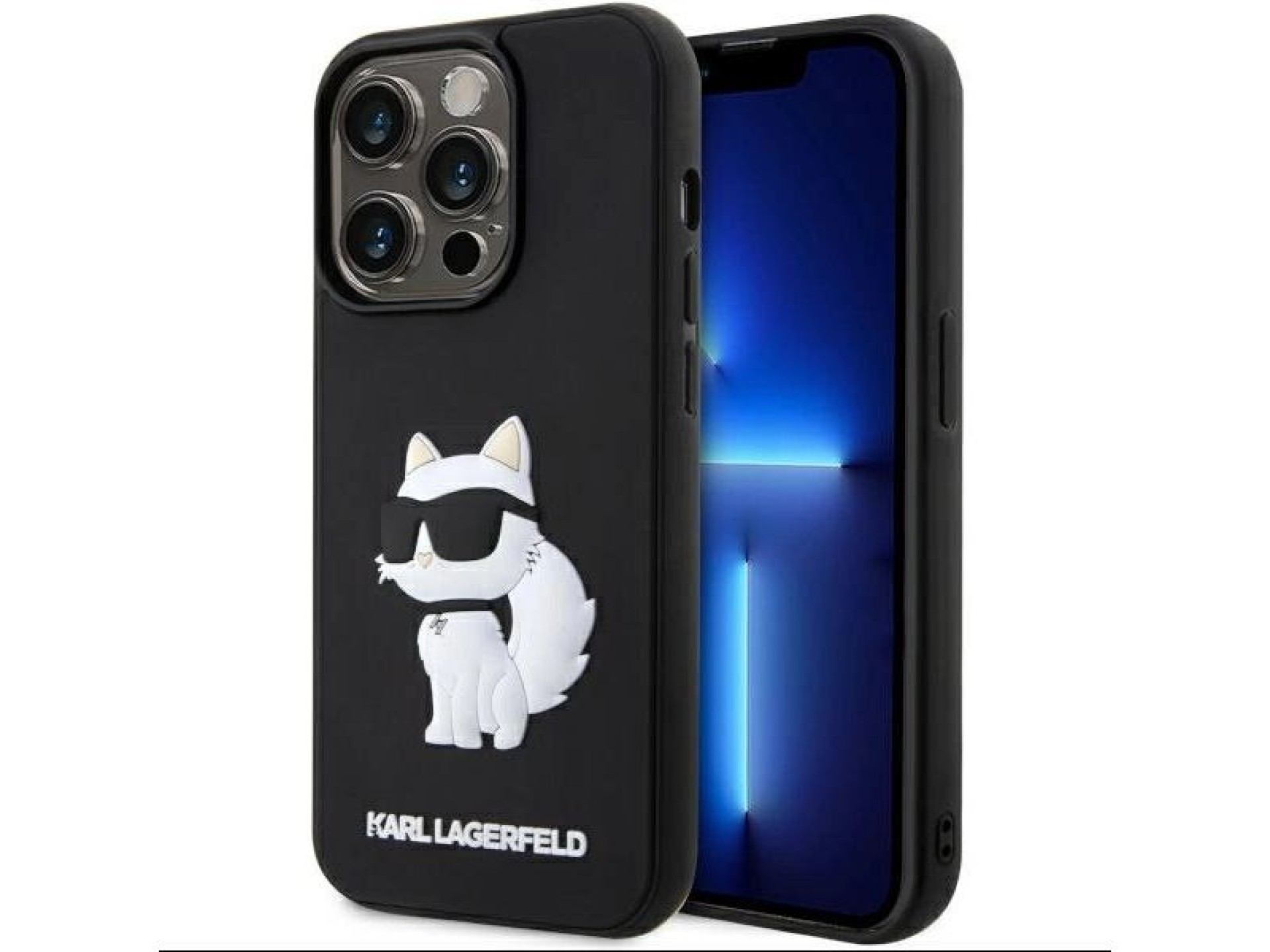 Karl Lagerfeld KLHCP14L3DRKHNK Capa rígida preta/preta para iPhone 14 Pro 6.1