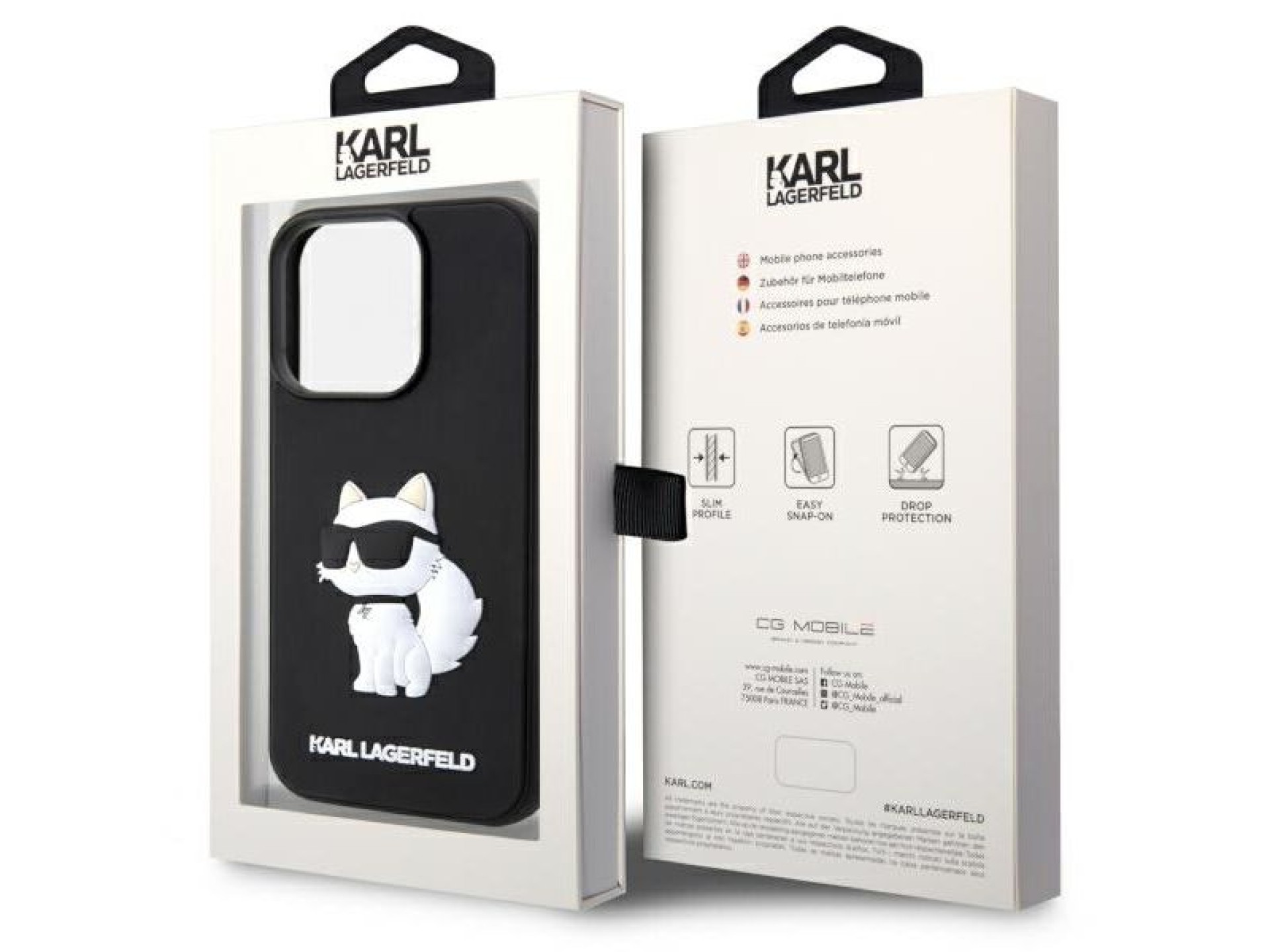 Karl Lagerfeld KLHCP14L3DRKHNK Capa rígida preta/preta para iPhone 14 Pro 6.1