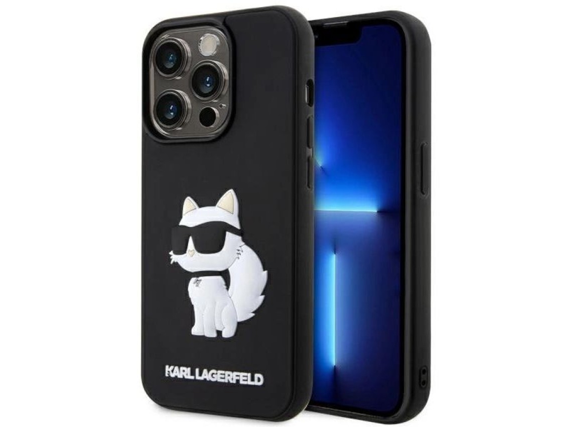 Karl Lagerfeld KLHCP14X3DRKHNK iPhone 14 Pro Max 6.7" black/black hardcase Rubber Choupette 3D