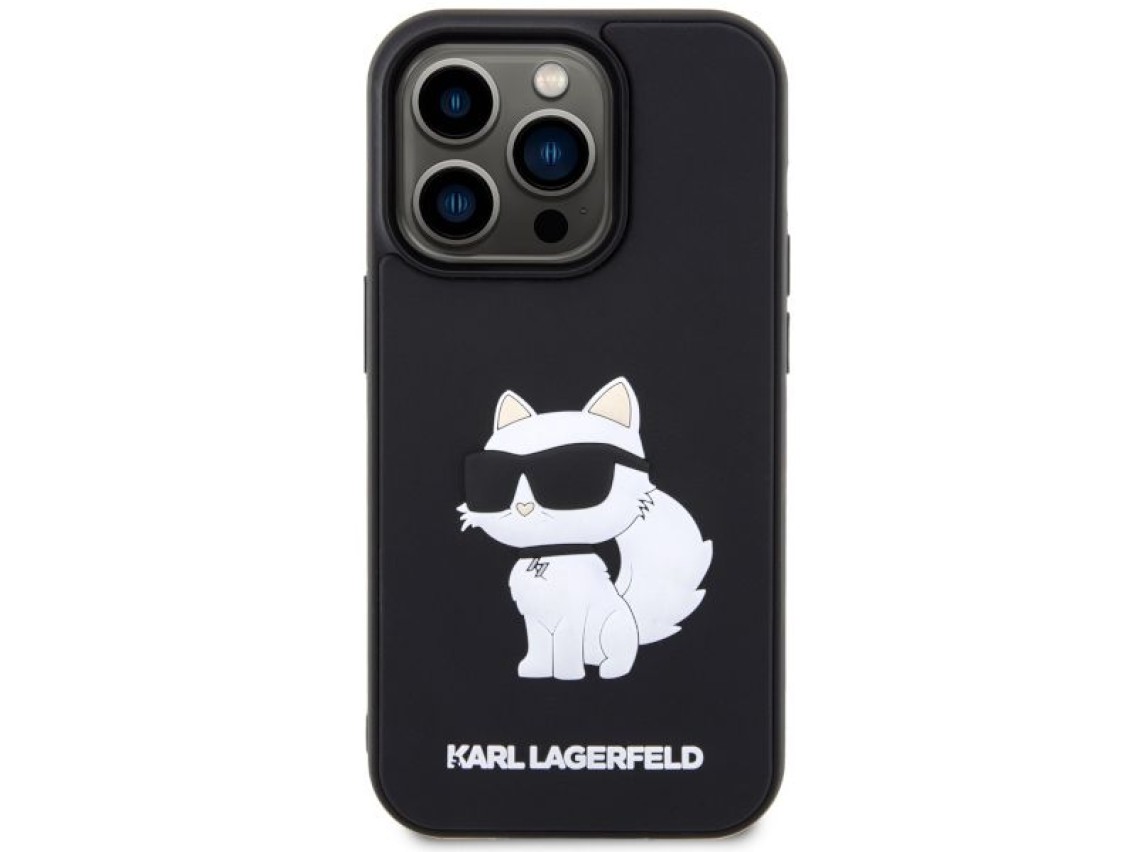 Karl Lagerfeld KLHCP14X3DRKHNK iPhone 14 Pro Max 6.7" black/black hardcase Rubber Choupette 3D