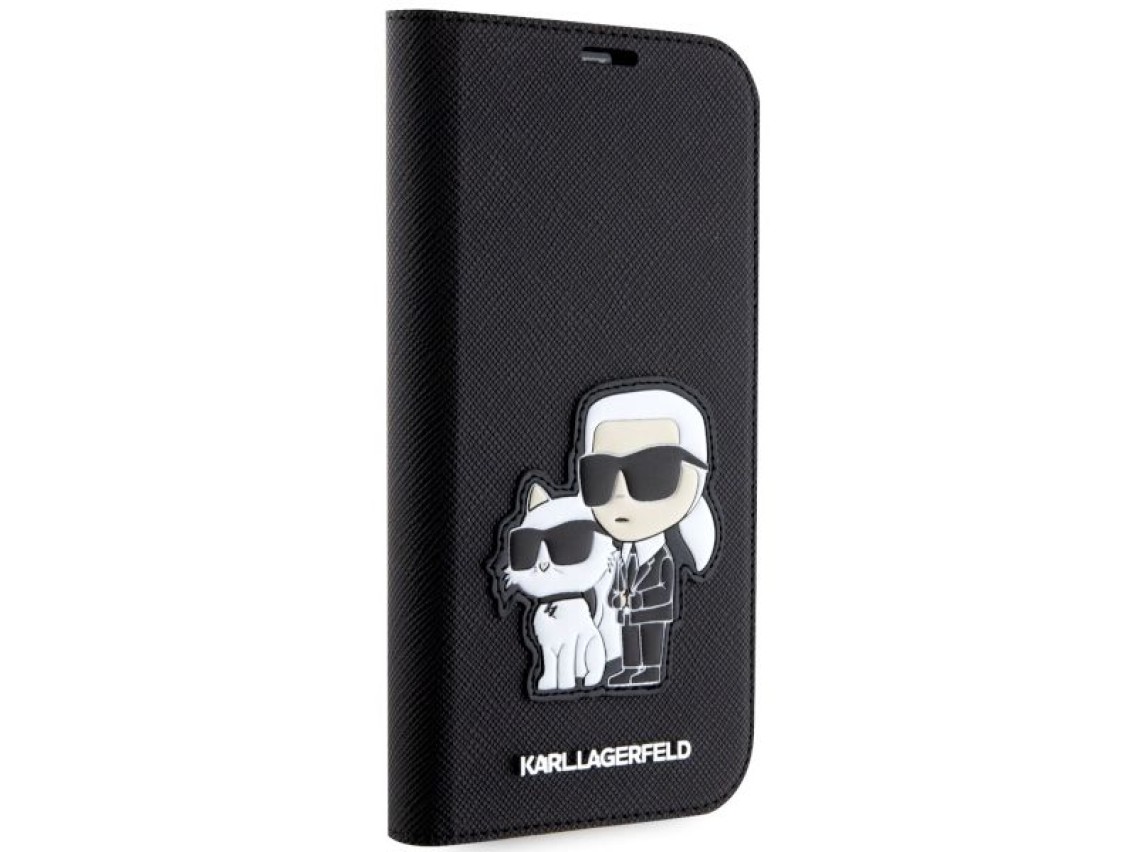 Karl Lagerfeld KLBKP14LSANKCPK iPhone 14 Pro 6.1" librea negra/negra Saffiano Karl & Choupette