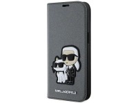 Karl Lagerfeld KLBKP14SSANKCPG iPhone 14 6.1" bookcase silver/silver Saffiano Karl & Choupette Karl Lagerfeld KLBKP14SSANKCPG iPhone 14 6.1" bookcase silver/silver Saffiano Karl & Choupette