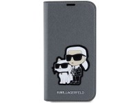 Karl Lagerfeld KLBKP14SSANKCPG iPhone 14 6.1" bookcase silver/silver Saffiano Karl & Choupette Karl Lagerfeld KLBKP14SSANKCPG iPhone 14 6.1" bookcase silver/silver Saffiano Karl & Choupette