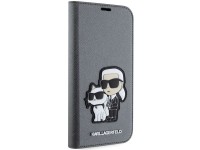 Karl Lagerfeld KLBKP14SSANKCPG iPhone 14 6.1" bookcase silver/silver Saffiano Karl & Choupette Karl Lagerfeld KLBKP14SSANKCPG iPhone 14 6.1" bookcase silver/silver Saffiano Karl & Choupette