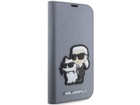 Karl Lagerfeld KLBKP14LSANKCPG iPhone 14 Pro 6.1" bookcase silver/silver Saffiano Karl & Choupette Karl Lagerfeld KLBKP14LSANKCPG iPhone 14 Pro 6.1" bookcase silver/silver Saffiano Karl & Choupette