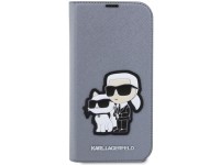 Karl Lagerfeld KLBKP14XSANKCPG iPhone 14 Pro Max 6.7" capa prateada/prateada Saffiano Karl & Choupet