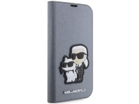 Karl Lagerfeld KLBKP14XSANKCPG iPhone 14 Pro Max 6.7" capa prateada/prateada Saffiano Karl & Choupet