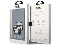 Karl Lagerfeld KLBKP14XSANKCPG iPhone 14 Pro Max 6.7" capa prateada/prateada Saffiano Karl & Choupet