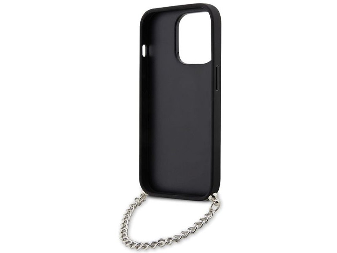 Karl Lagerfeld KLHCP14LSACKLHPK iPhone 14 Pro 6.1" capa rígida preta/preta com monograma Saffiano