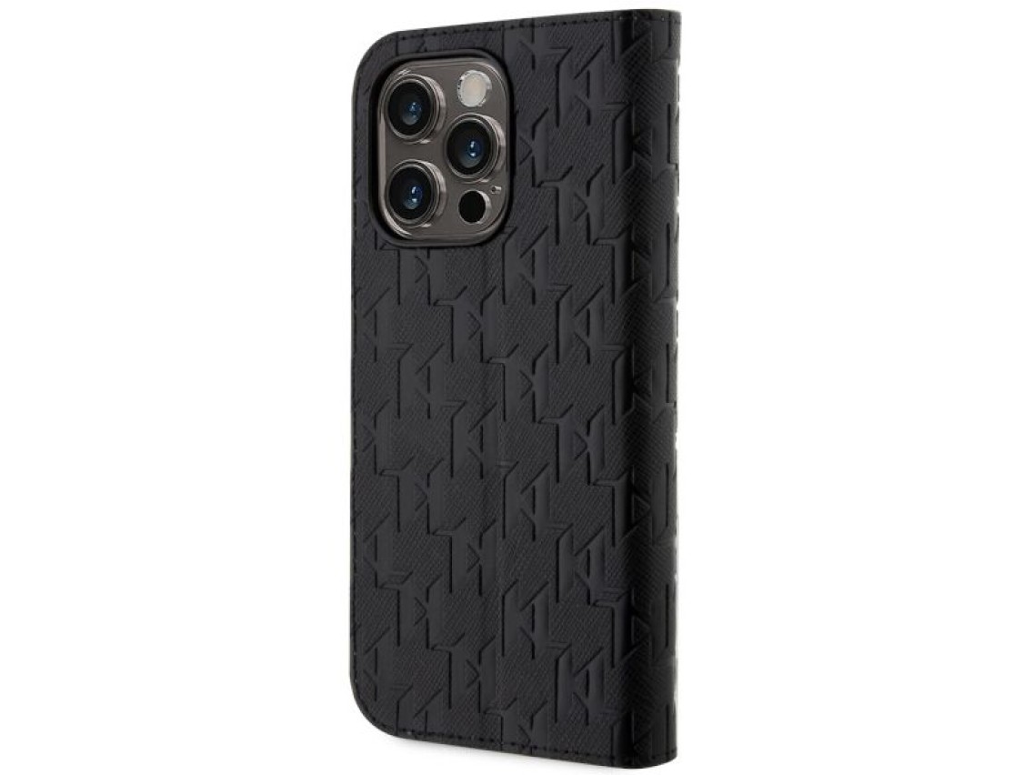 Karl Lagerfeld KLBKP14LSAKLHPK iPhone 14 Pro 6.1" capa preta/preta Saffiano Monogram