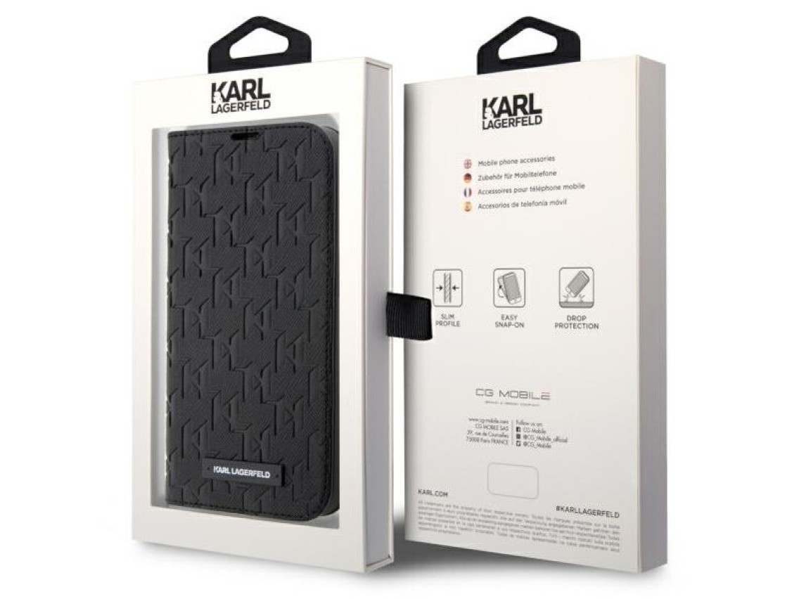 Karl Lagerfeld KLBKP14LSAKLHPK iPhone 14 Pro 6.1" capa preta/preta Saffiano Monogram