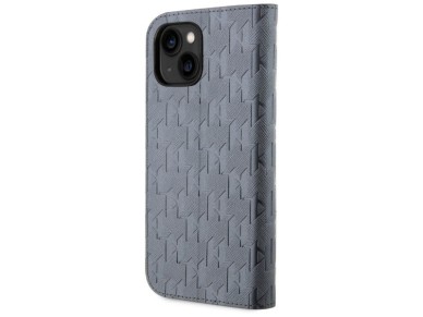 Karl Lagerfeld KLBKP14SSAKLHPG iPhone 14 6.1" bookcase silver/silver Saffiano Monogram
