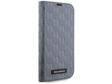 Karl Lagerfeld KLBKP14SSAKLHPG iPhone 14 6.1" bookcase silver/silver Saffiano Monogram
