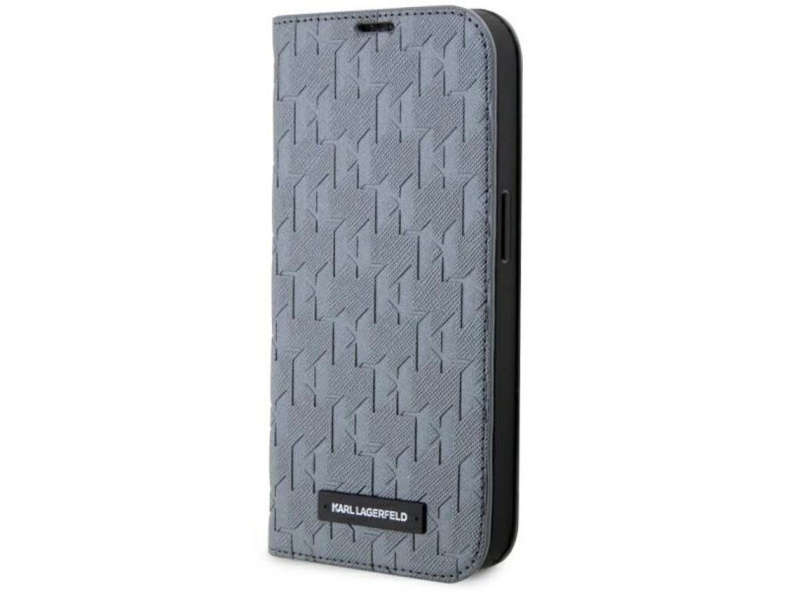 Karl Lagerfeld KLBKP14LSAKLHPG iPhone 14 Pro 6.1" bookcase silver/silver Saffiano Monogram