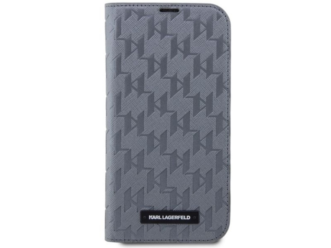 Karl Lagerfeld KLBKP14LSAKLHPG iPhone 14 Pro 6.1" bookcase silver/silver Saffiano Monogram