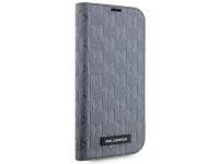 Karl Lagerfeld KLBKP14LSAKLHPG iPhone 14 Pro 6.1" bookcase silver/silver Saffiano Monogram Karl Lagerfeld KLBKP14LSAKLHPG iPhone 14 Pro 6.1" bookcase silver/silver Saffiano Monogram