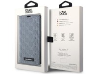 Karl Lagerfeld KLBKP14LSAKLHPG iPhone 14 Pro 6.1" bookcase silver/silver Saffiano Monogram Karl Lagerfeld KLBKP14LSAKLHPG iPhone 14 Pro 6.1" bookcase silver/silver Saffiano Monogram